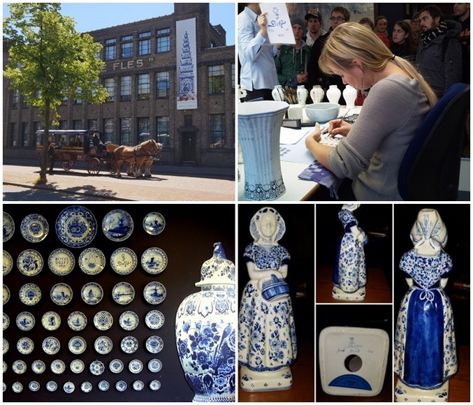 Nghệ nhân vẽ tay gốm Delft xanh trắng tại xưởng Royal Delft