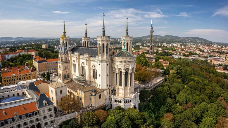 Toàn cảnh thành phố Lyon nhìn từ đồi Fourvière